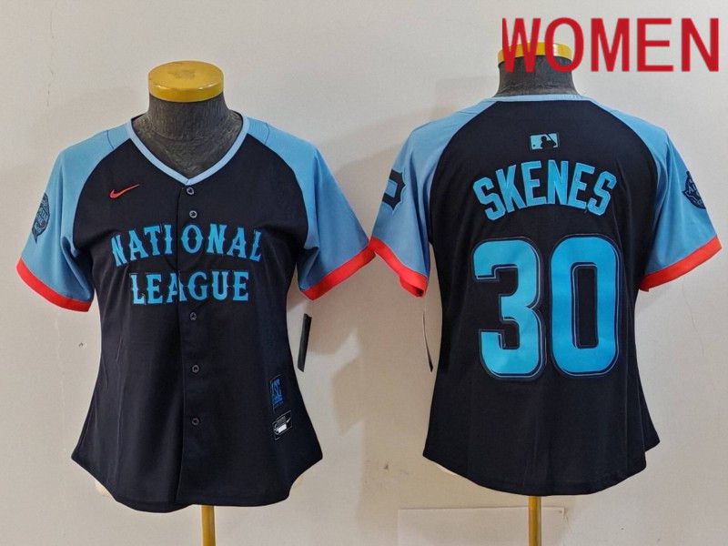 Women Pittsburgh Pirates #30 Skenes Blue All star 2024 Nike MLB Jersey style 3->women mlb jersey->Women Jersey